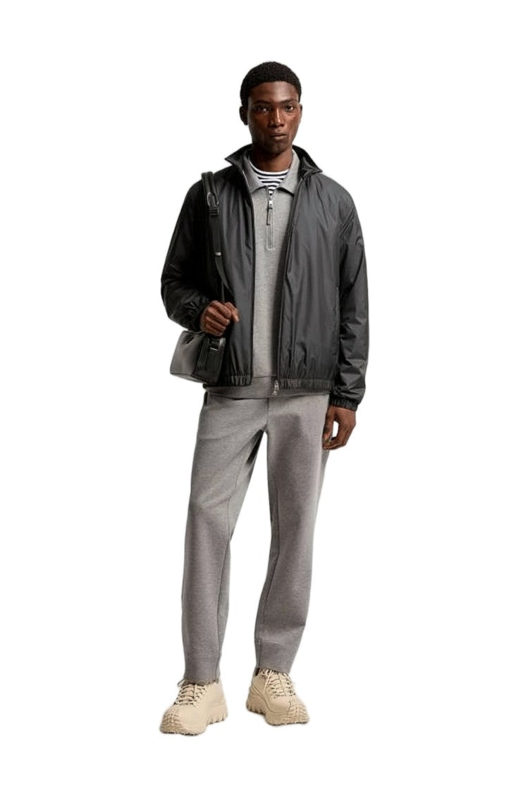 Moncler Fitted Black Jacket With Adjustable Waist