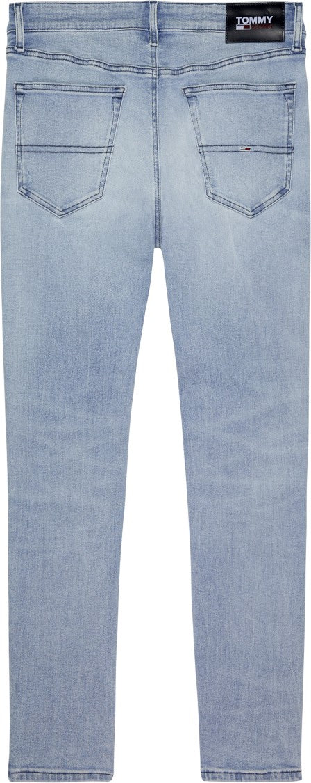 Tommy Jeans Light Blue Cotton Blend Relaxed Jeans