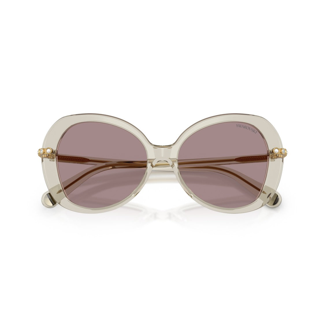 Swarovski 0Sk6059 Large Rounded Acetate Sunglasses With Gold-Toned Temples