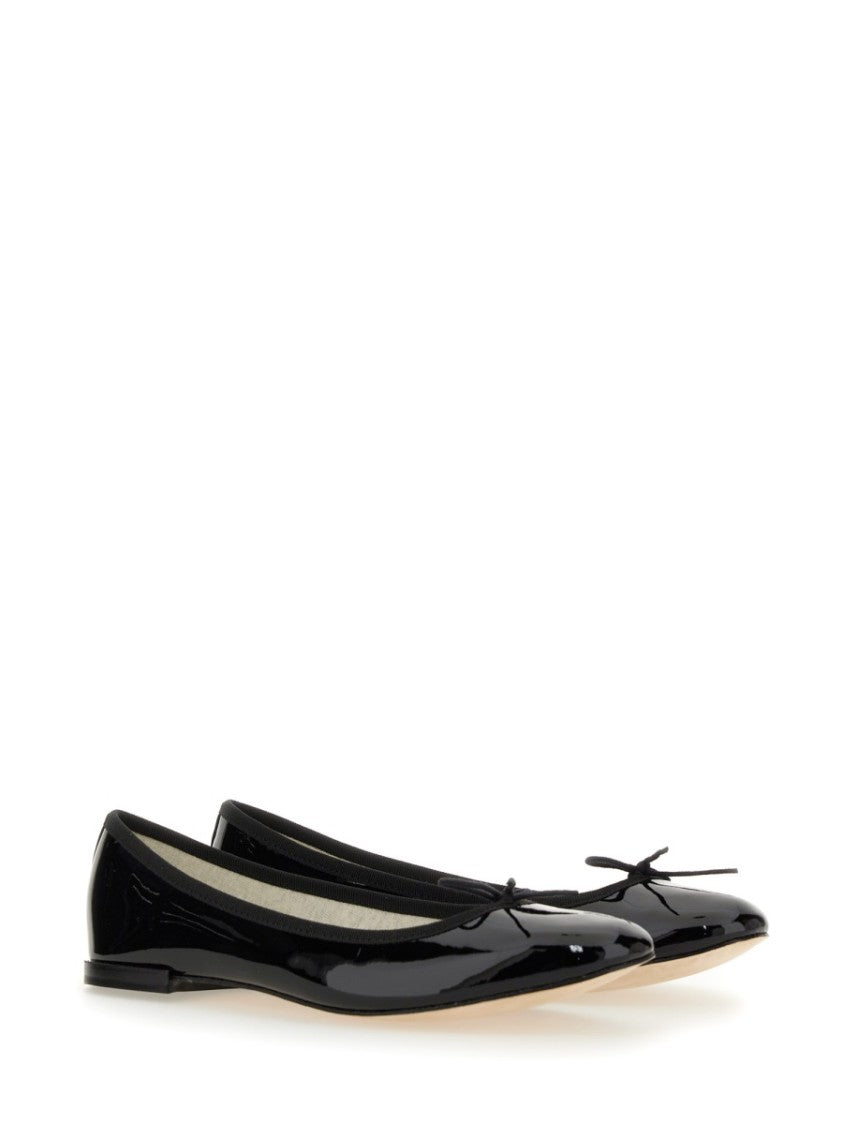 Repetto Patent Leather Ballerina Flats With Bow Detail