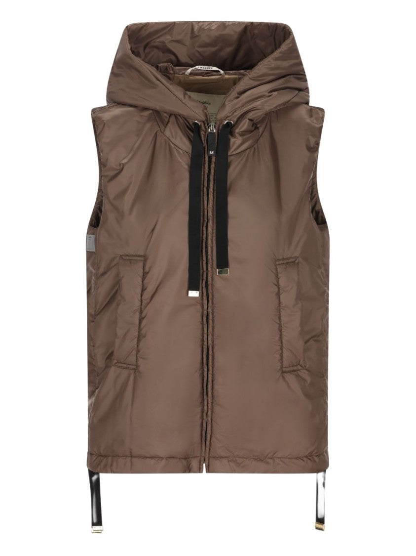 Max Mara Water-Repellent Padded Canvas Hooded Gilet