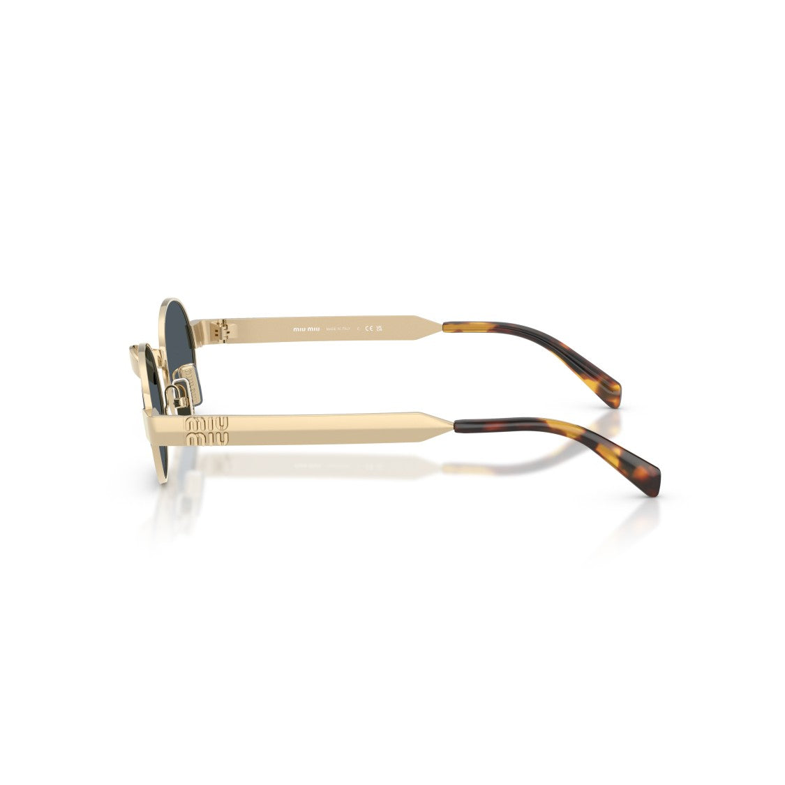 Miu Miu 0Mu B51s Oval Gold-Toned Metal Sunglasses