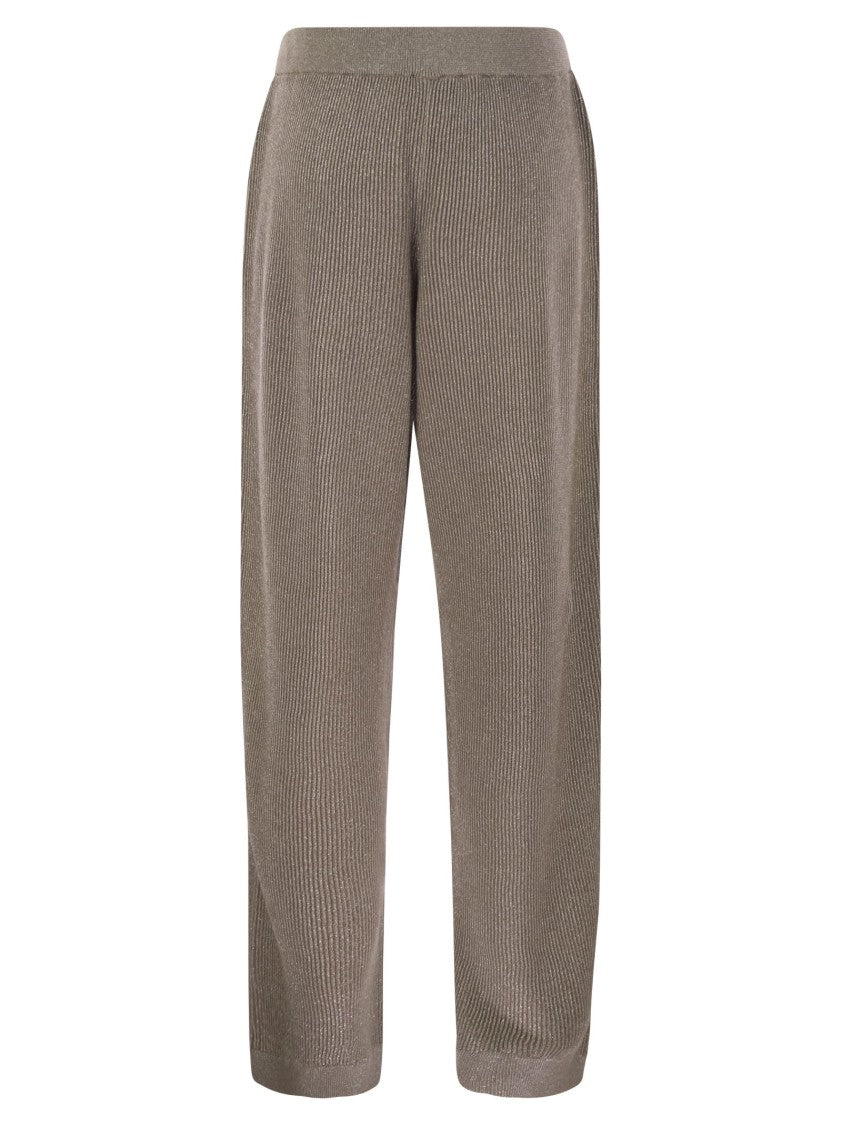 Brunello Cucinelli English Rib Cotton And Viscose Pants