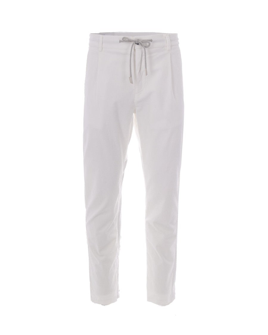 Eleventy Ribbed Velvet Joggers With Adjustable Waistband