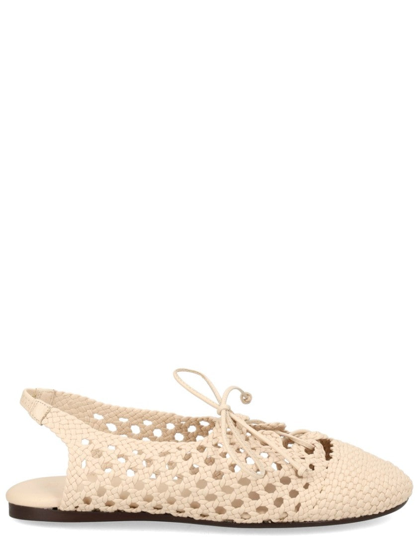 Hereu White Sardana Woven Lambskin Flats