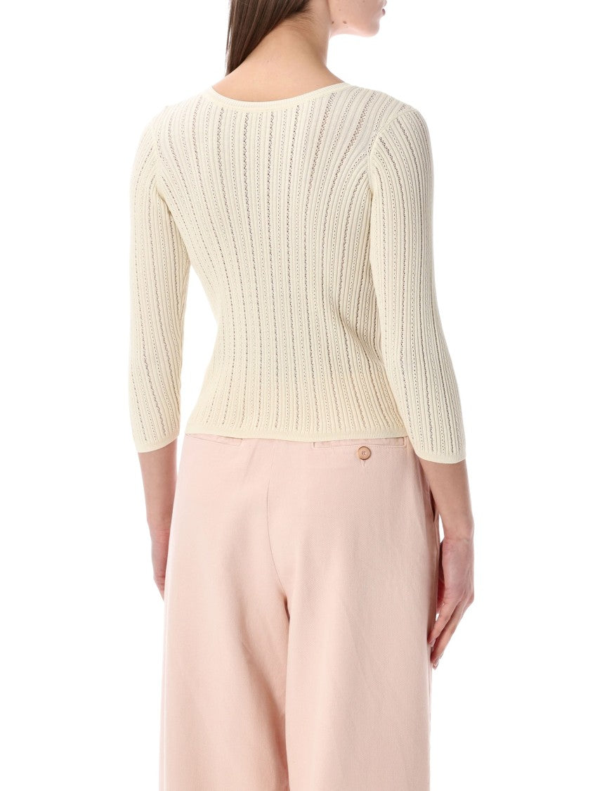 Sessùn Alencar Reversible Traforato Cotton Sweater
