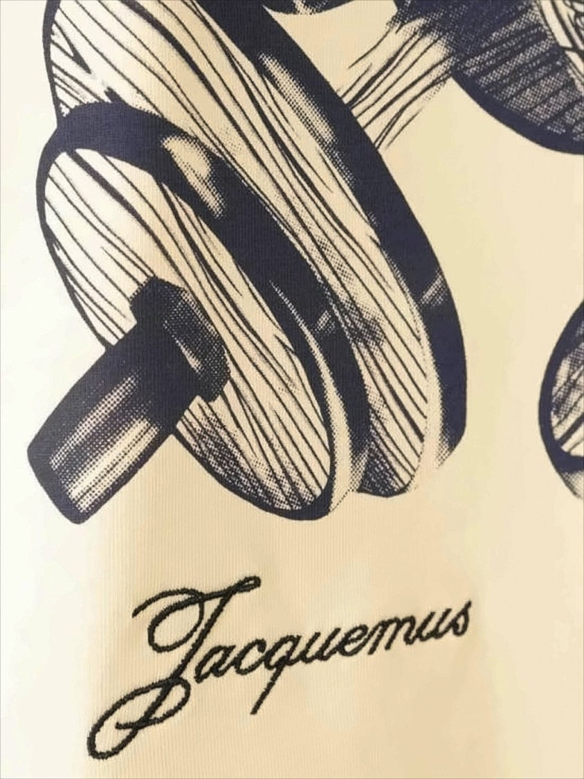 Jacquemus Light Beige Short-Sleeve T-Shirt With Subtle Embroidery