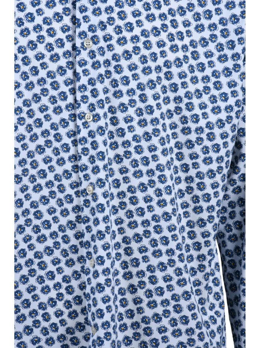 Ghirardelli Next Light Blue Floral Stretch Shirt