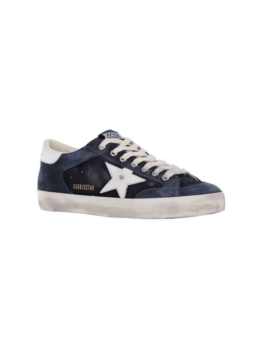 Golden Goose Navy Suede Super Star Sneakers