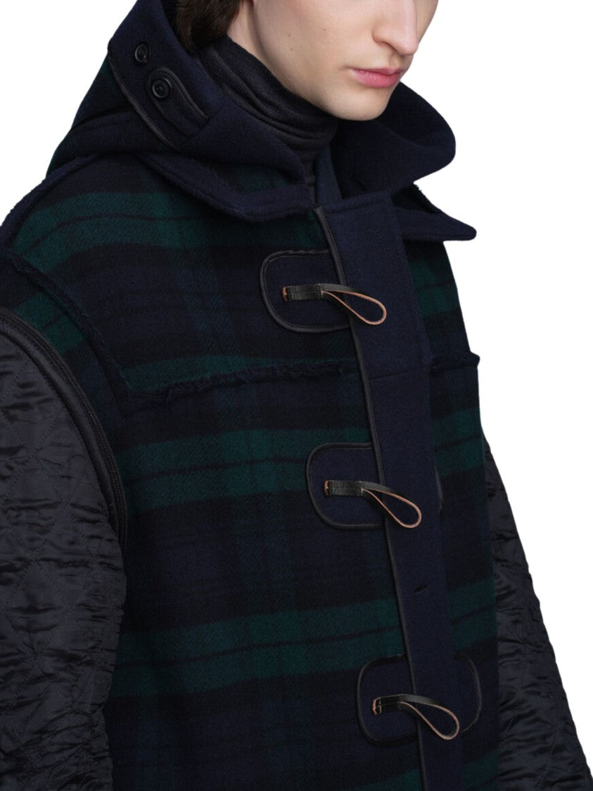 Maison Margiela Navy Blue Wool Coat With Toggle Fastening And Flap Pockets