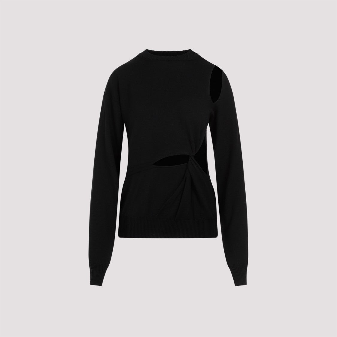 Sportmax Holiday Cutout Black Virgin Wool Pullover