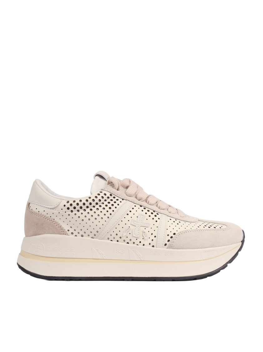 Premiata Bethcoin Offwhite Perforated Sneakers