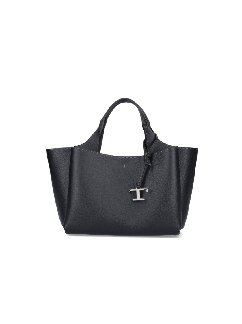 Tod's Textured Black Leather Mini Tote Bag