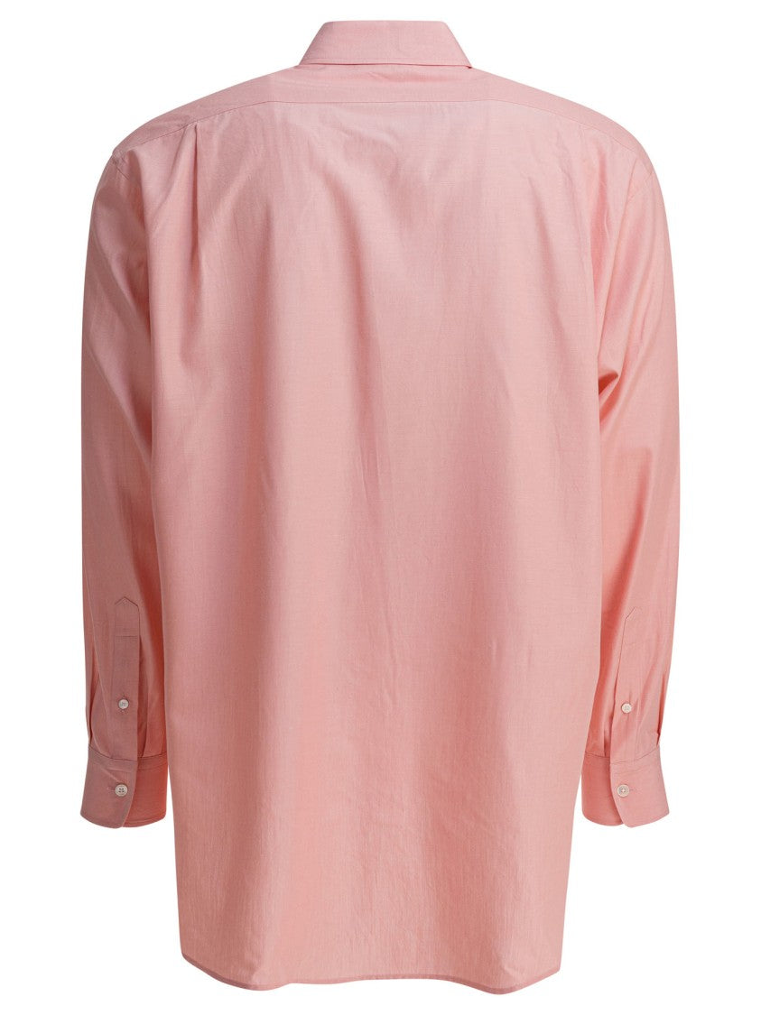 Auralee Silk Shirt With Button-Down Collar