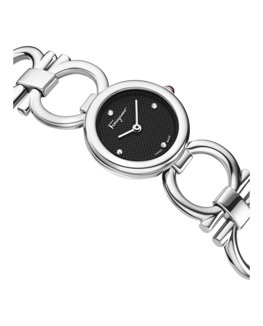 Ferragamo Double Gancini Motif Bracelet Watch In Stainless Steel