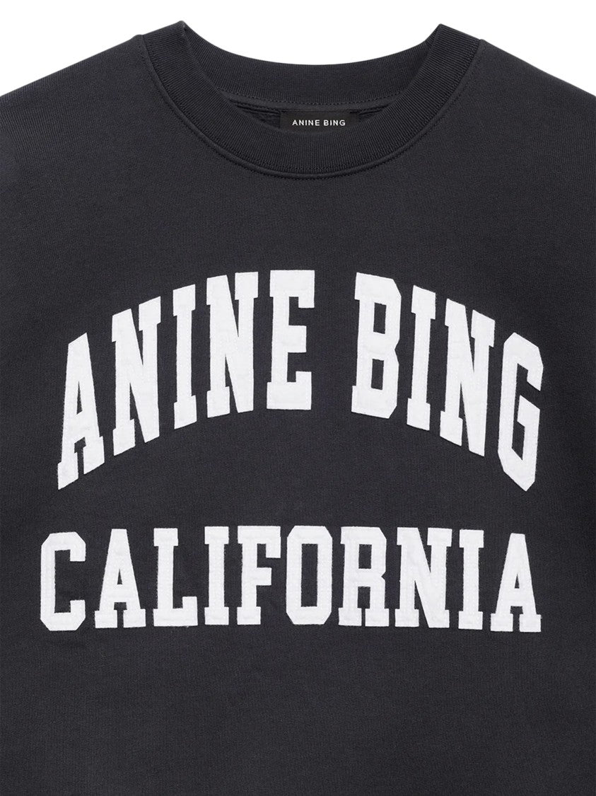 Anine Bing Relaxed Fit Crew Neck Sweatshirt With Contrasting Text