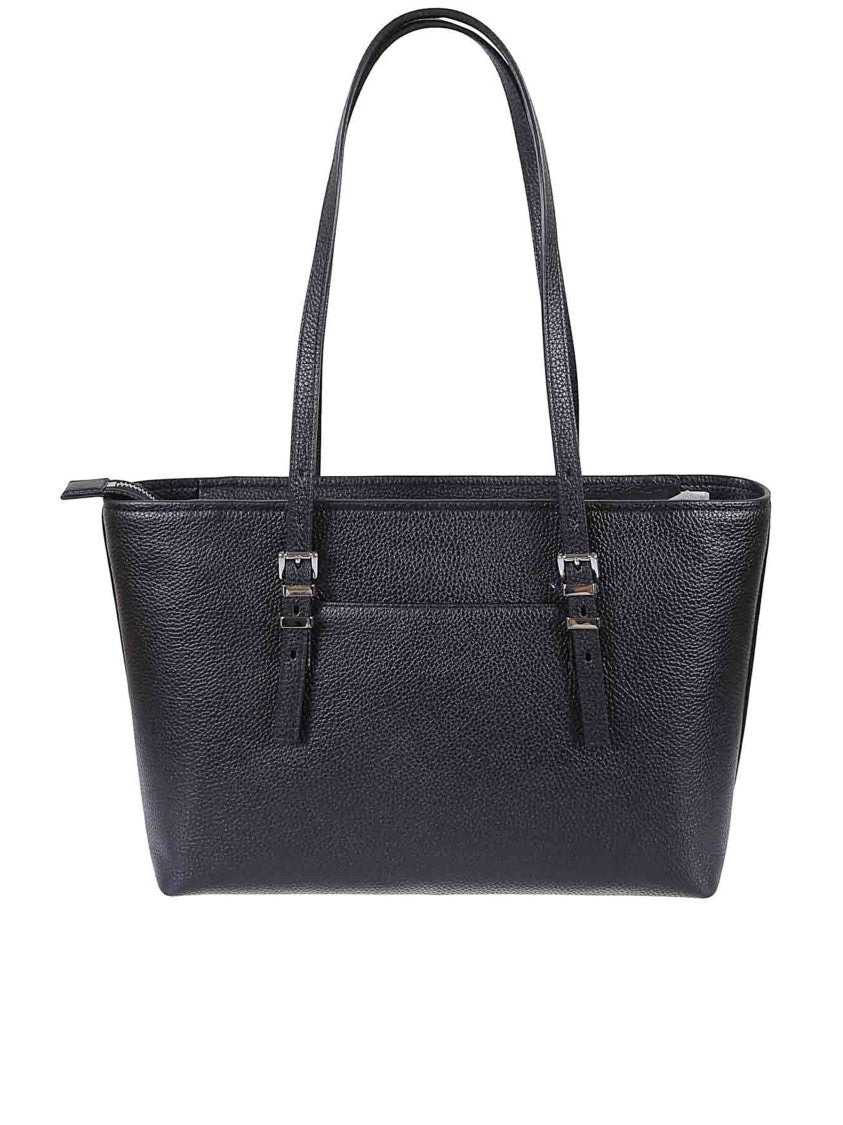 Michael Kors Black Rectangular Pebbled Leather Tote Bag