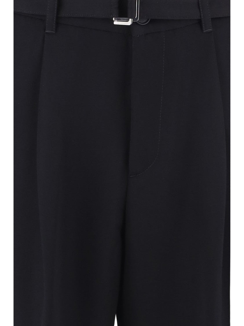 Just Cavalli Tailored Cropped Trousers With Metallic Buckle And Minimalist Design