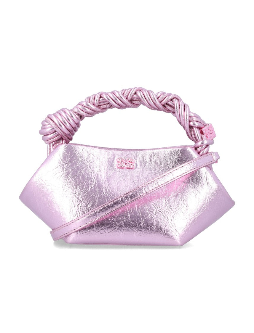 Ganni Mini Bou Crushed Metallic Bag