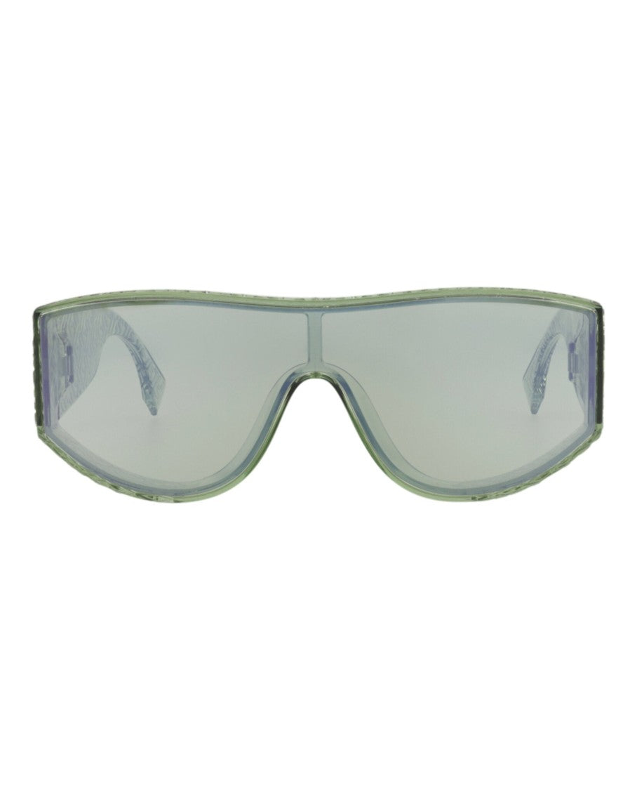 Fendi Shield-Frame Injection Sunglasses With Saddle Nose Bridge