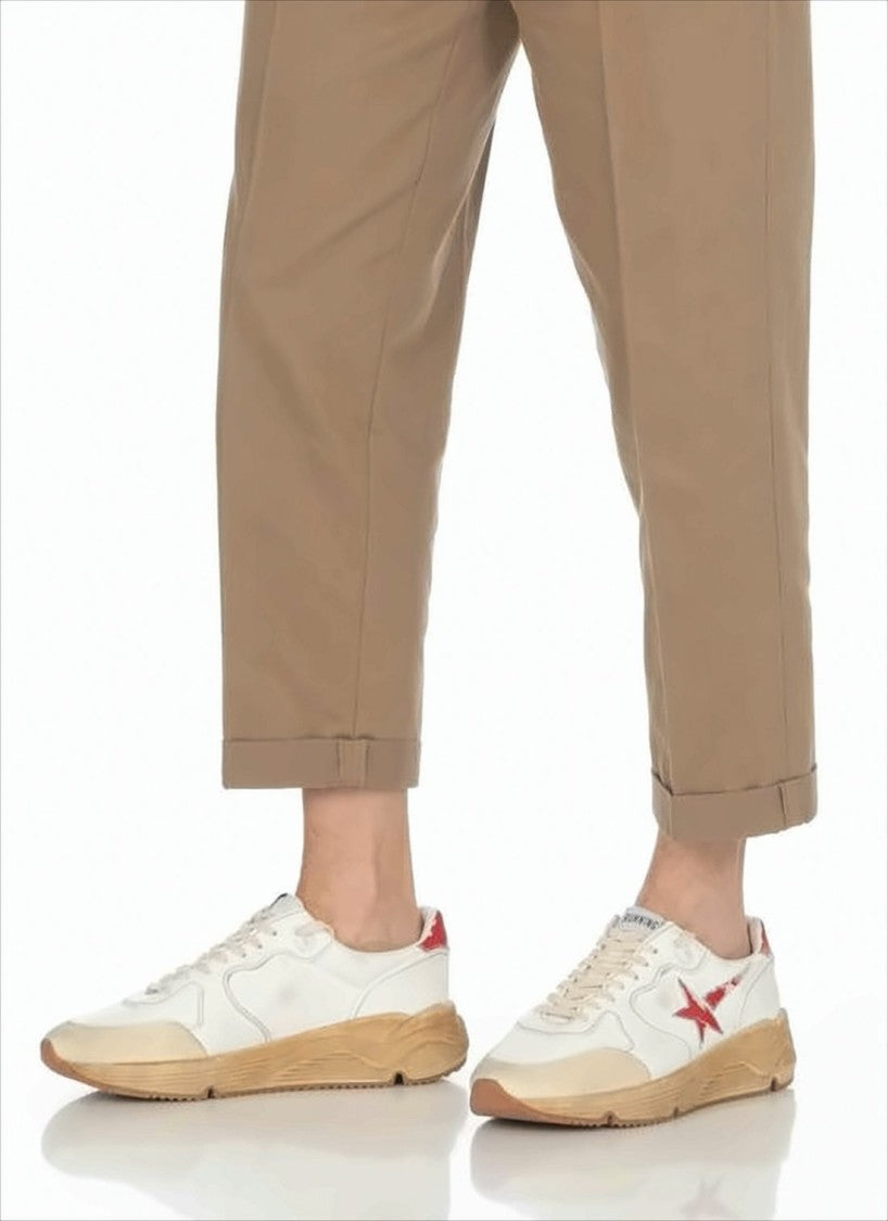 Golden Goose Distressed White Leather Sneakers