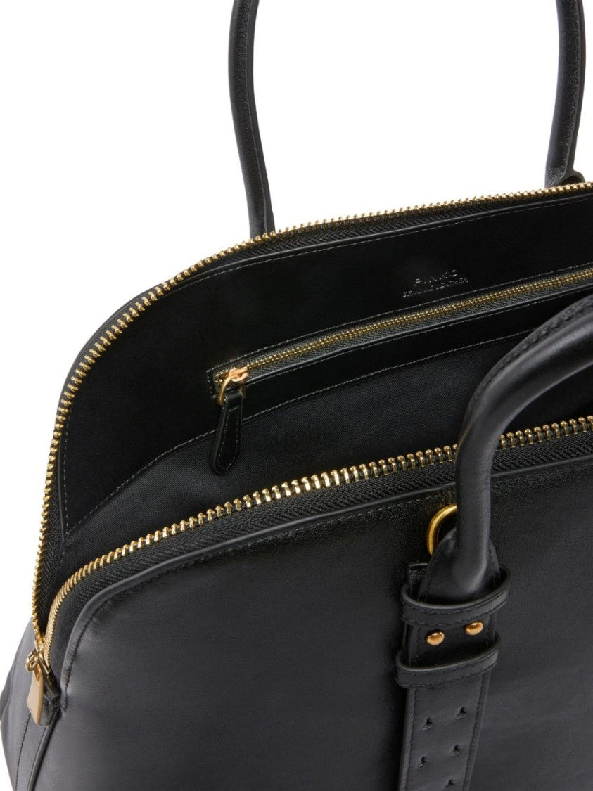 Pinko Refined Calfskin Shoulder Bag With Dual Handles