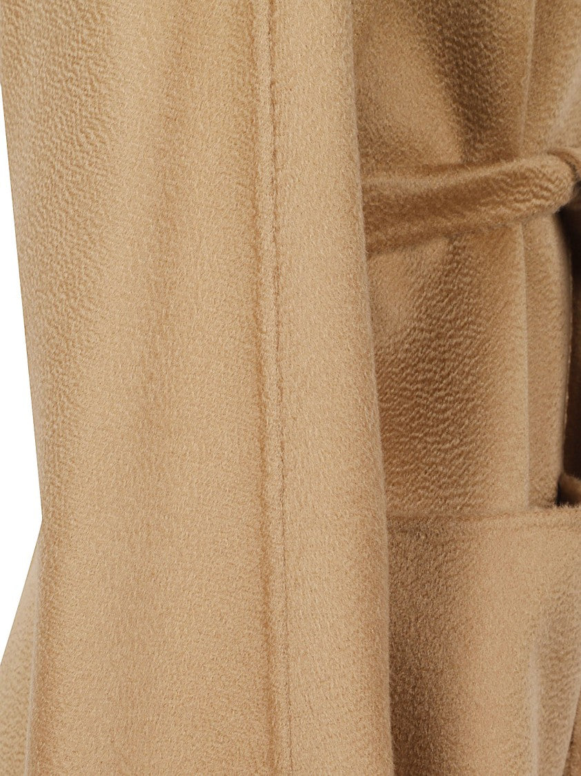 Max Mara Wrap Design Cashmere Coat With Self-Tie Belt