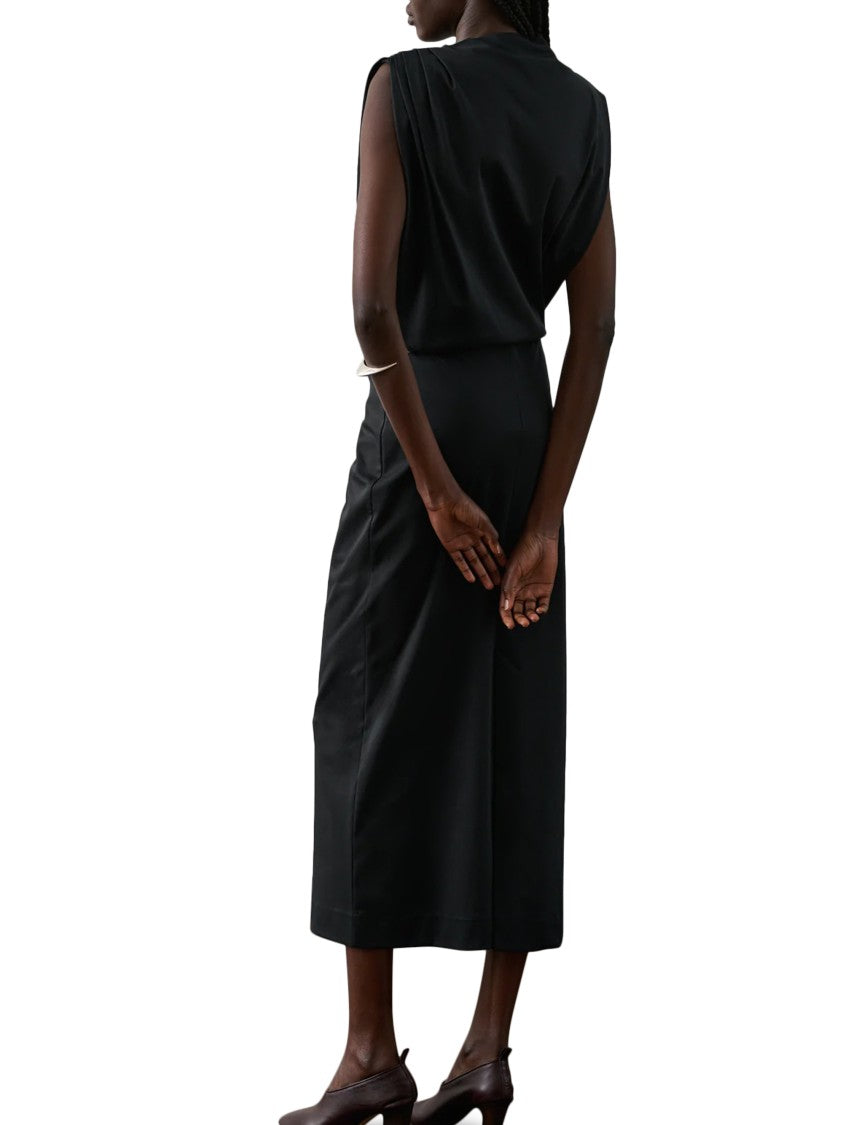 Soeur Midi Dress With High Neckline And Fitted Waist