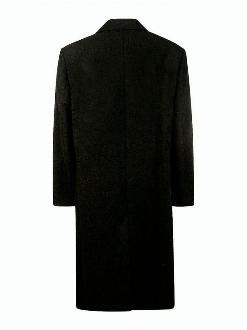 Ami Tailored Wool Blend Coat With Notched Lapel