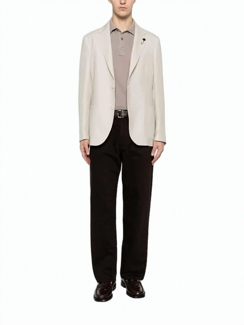 Lardini Tailored Lightweight Wool And Linen Blend Suit Set