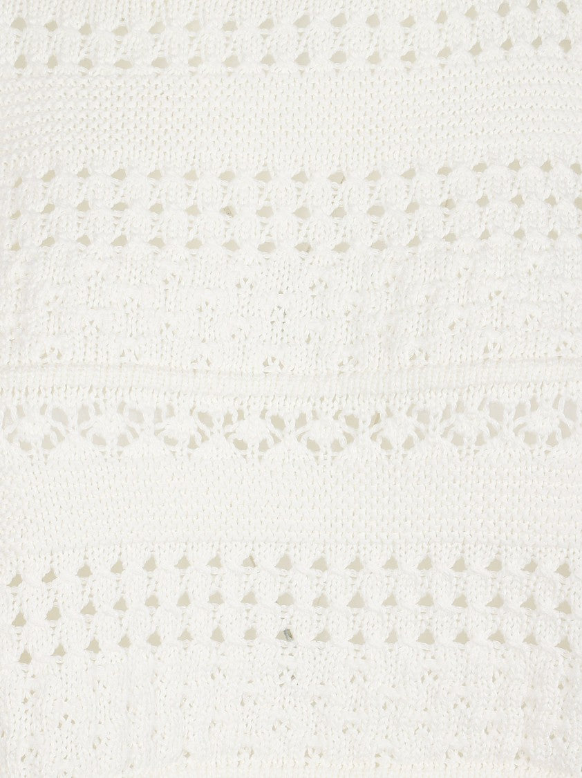 Max Mara Cropped Open-Knit Sweater With Short Sleeves