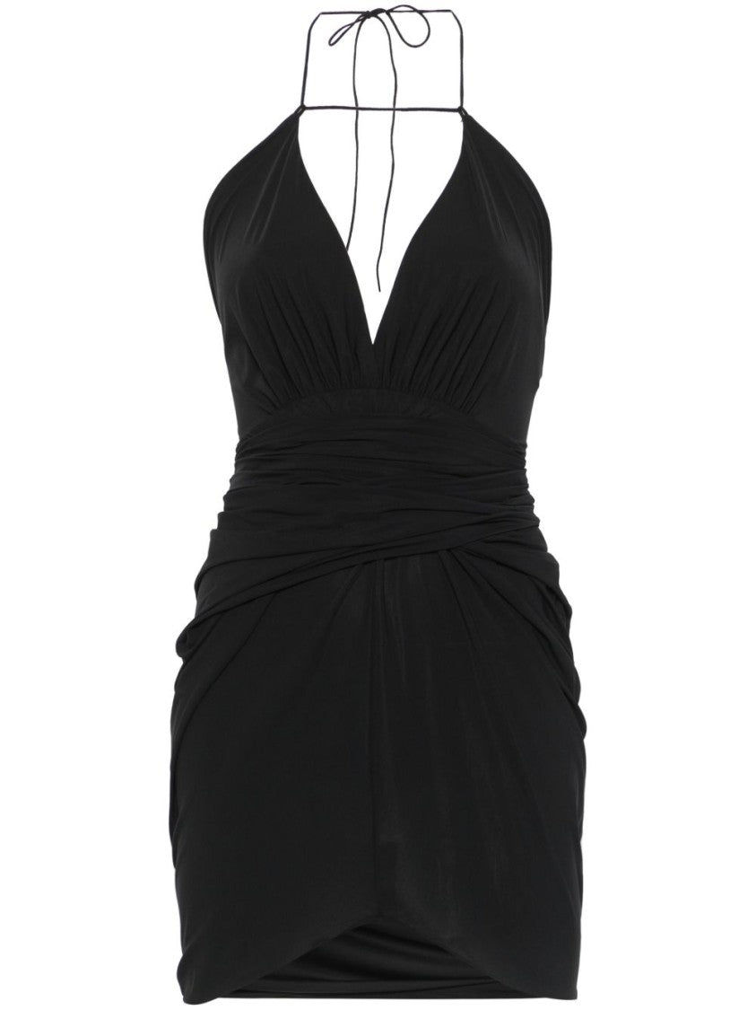 Amazuin Stretch Jersey Mini Dress With Twisted Waistband