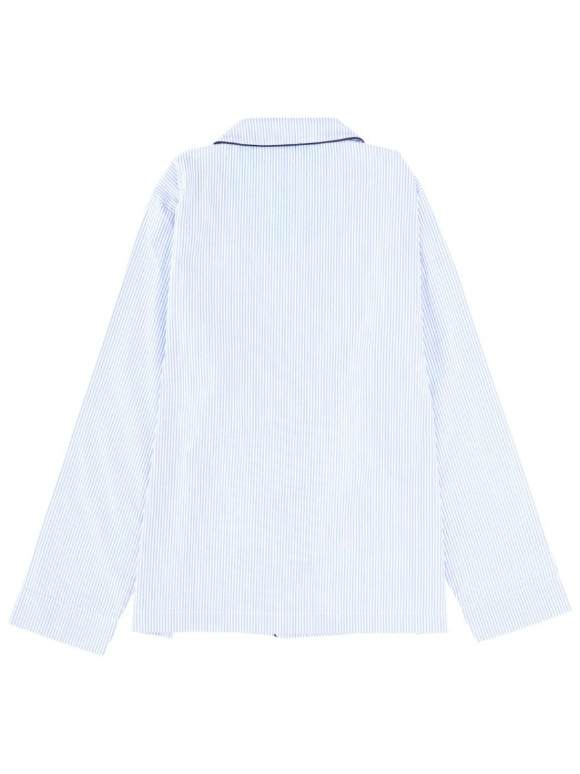 Sporty And Rich Light Blue Pinstripe Pajama Shirt