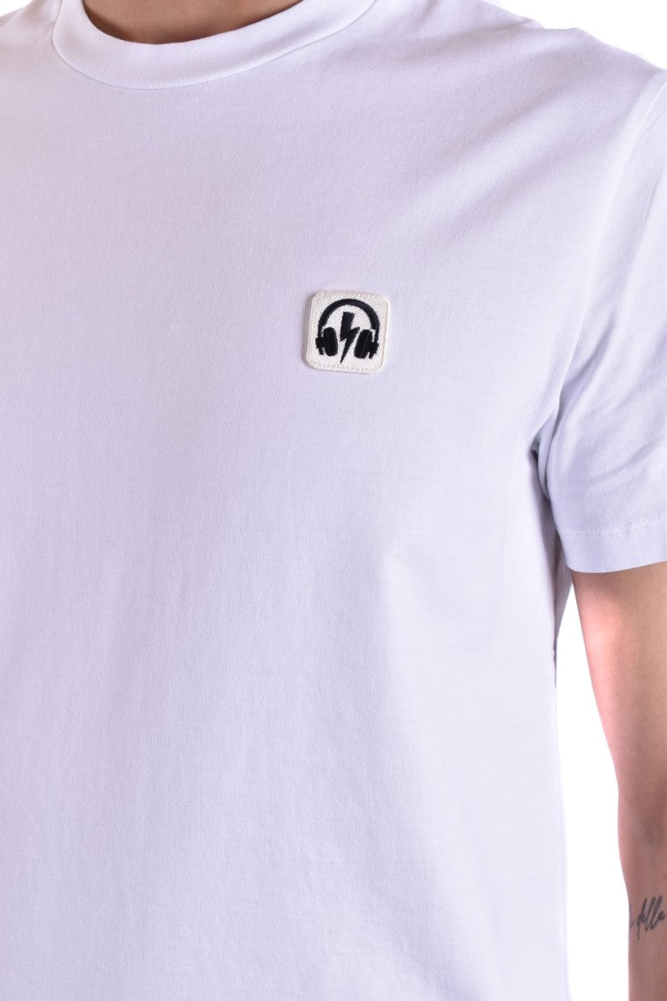 Neil Barrett Short-Sleeved Crew Neck T-Shirt With Embroidered Detail