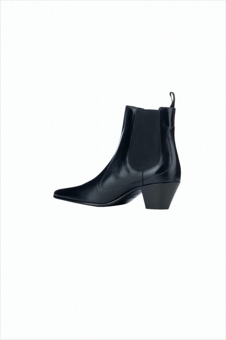 Celine Smooth Calf Leather Ankle Boots With Pointed Toe And Minimalist Silhouette