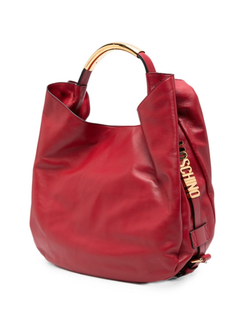Moschino Slouchy Leather Handbag - Red