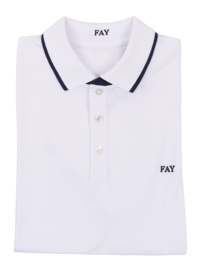 Fay Short Sleeve Double Collar Polo Shirt