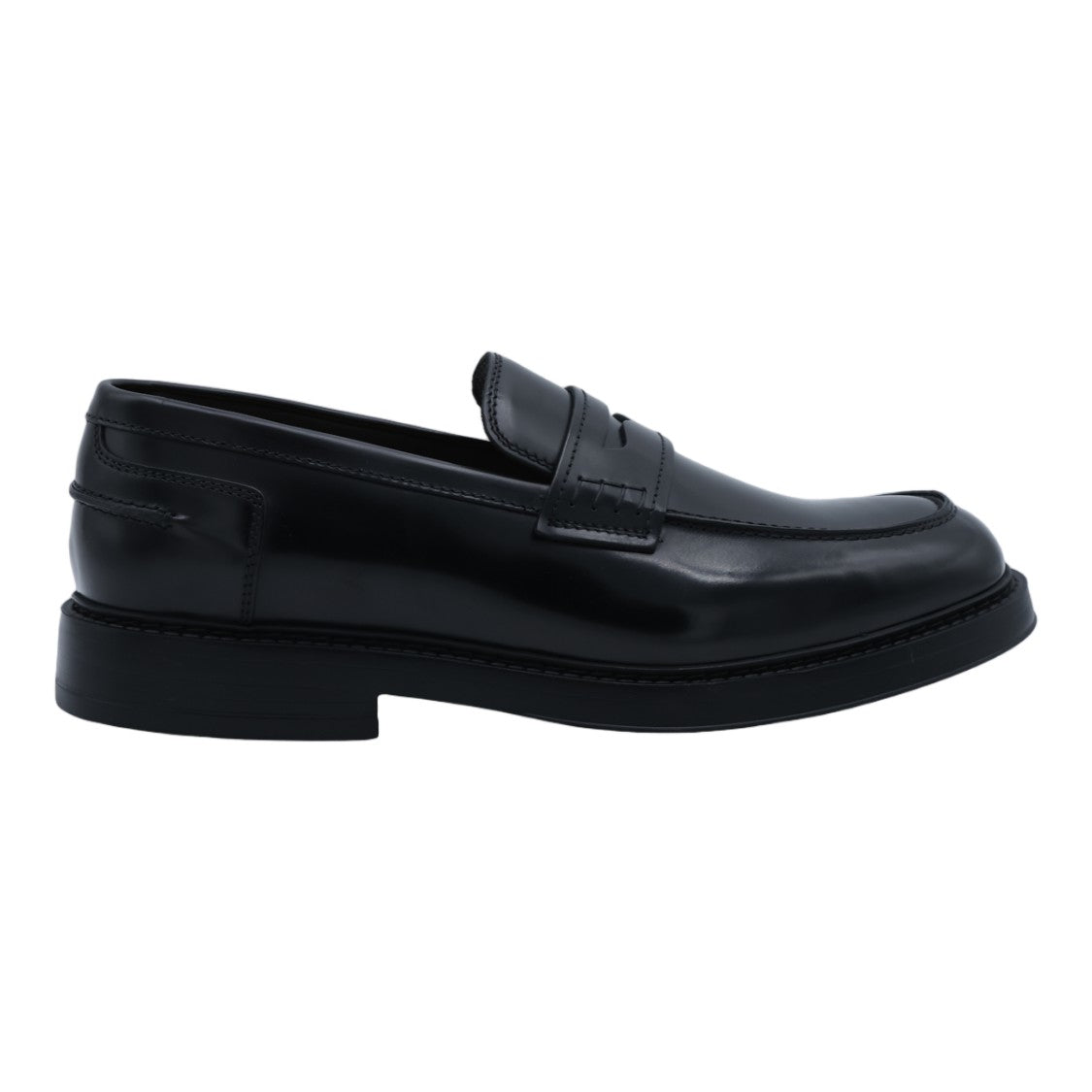Doucal's Polished Leather Penny Loafers With Refined Silhouette