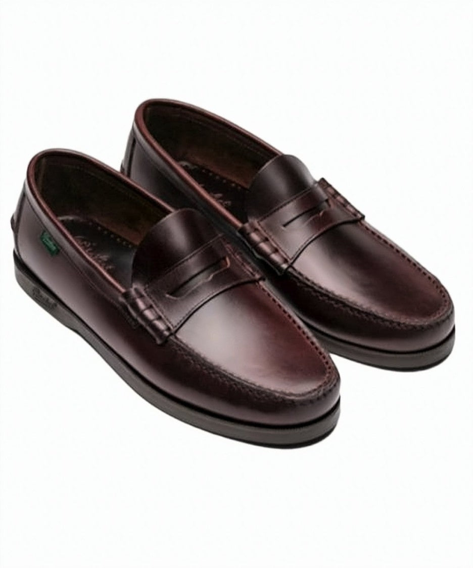 Paraboot Burgundy Calf Leather Penny Loafers