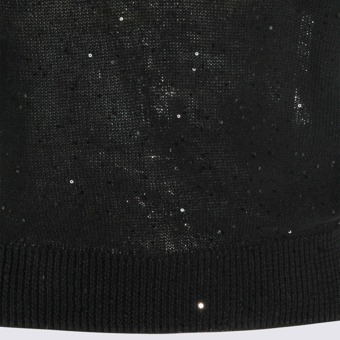Antonelli Firenze Short-Sleeve Sweater With Ribbed Hem And Sequined Finish