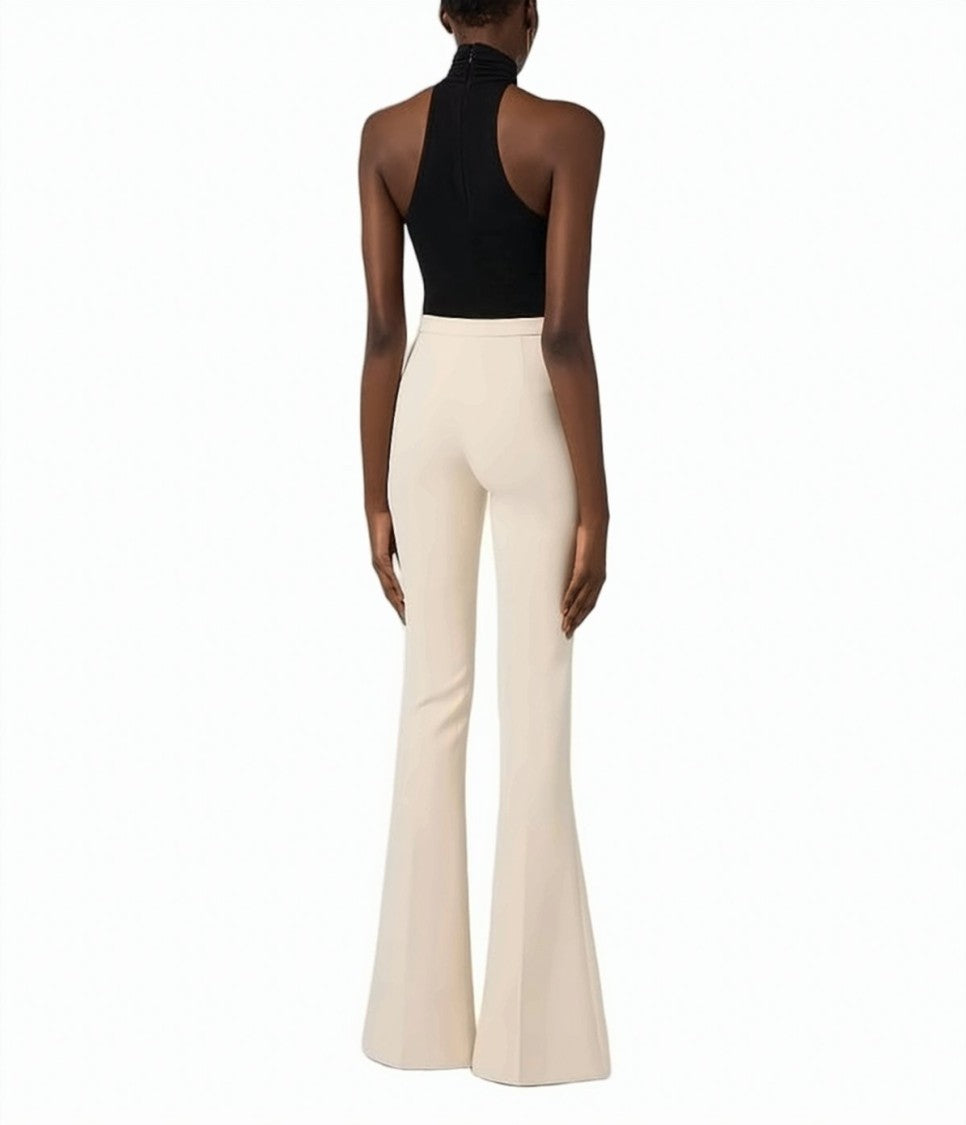 Elisabetta Franchi Lightweight Crepe Cut Outs Slit Trousers