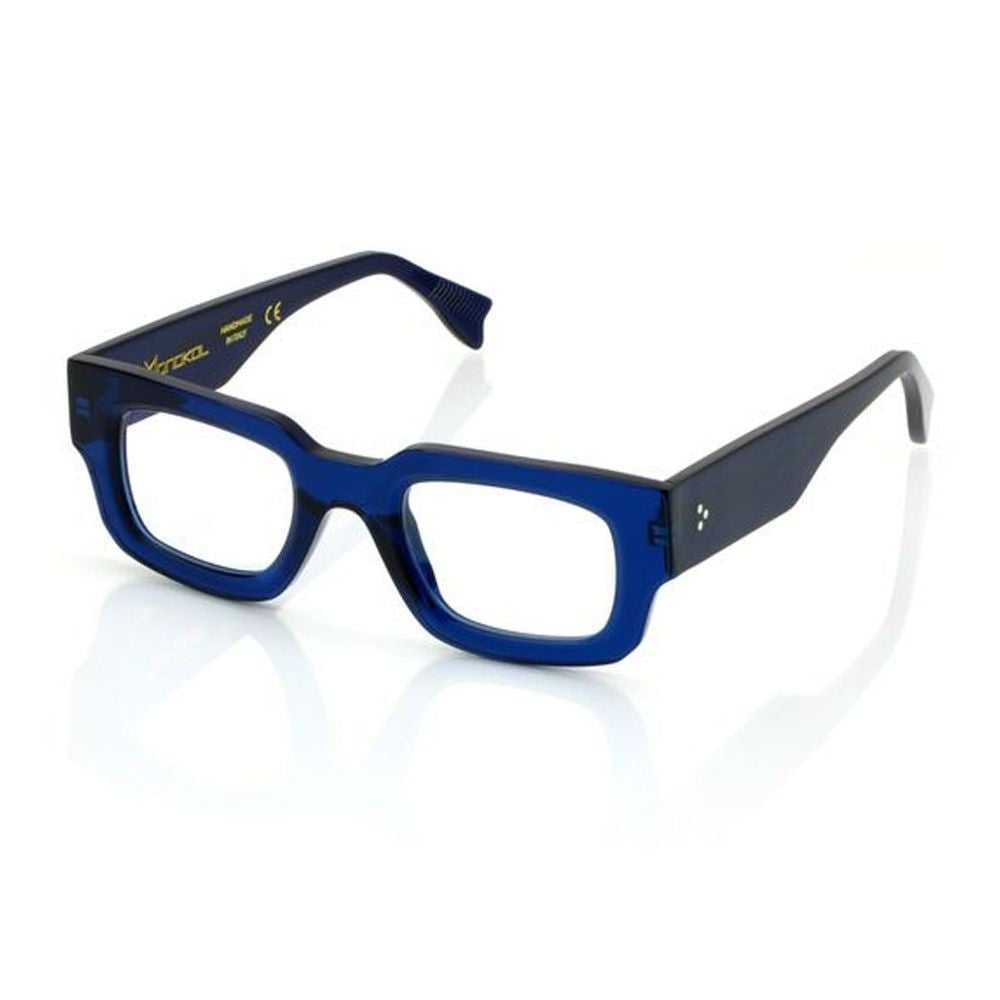 Monokol Concept Eyewear Mk263 Geometric Rectangular Frame Eyewear In Transparent Blue