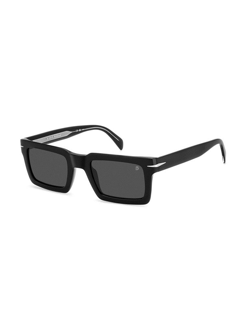 David Beckham Rectangular Acetate Sunglasses With Metallic Accents