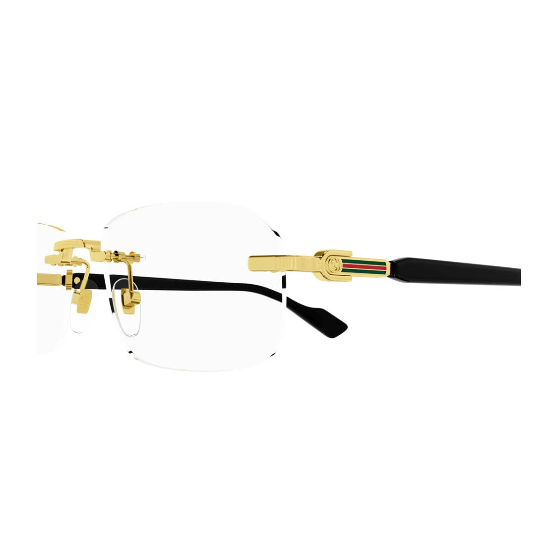 Gucci Gold Black Linea Sign Gg1221o Rimless Eyeglasses