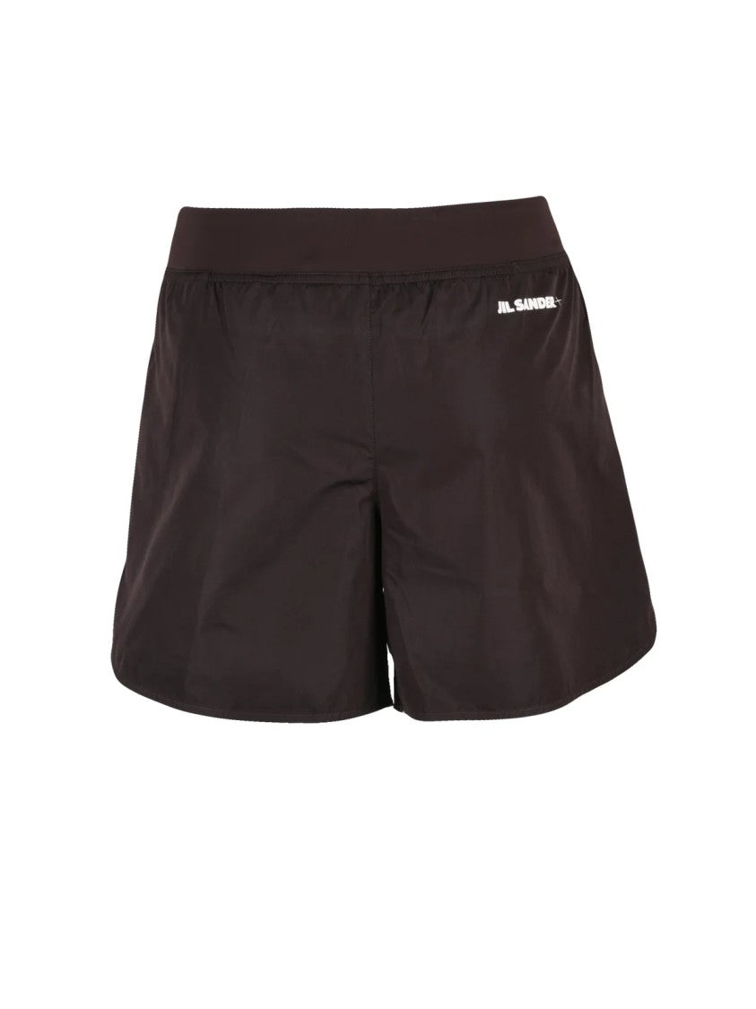 Jil Sander Slightly Loose-Fit Brown Shorts With High Waist And Subtle Pleats