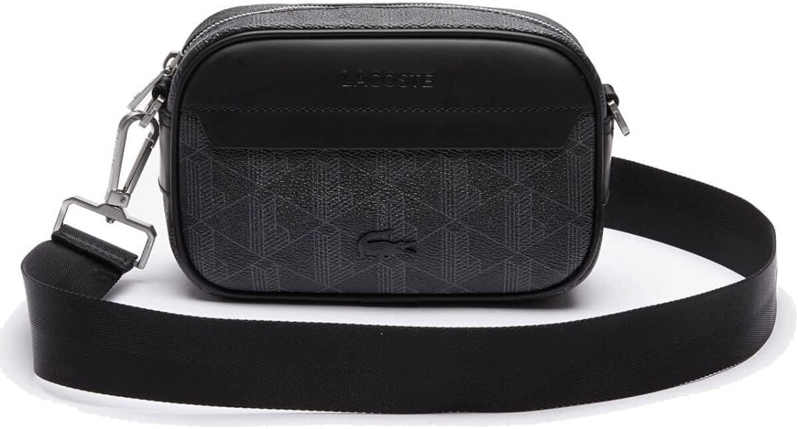 Lacoste Compact Crossbody Bag With Textured Monogram Design