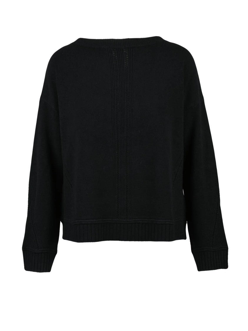 Kaos Day By Day Knitwear With Boat Neckline And Ribbed Detailing