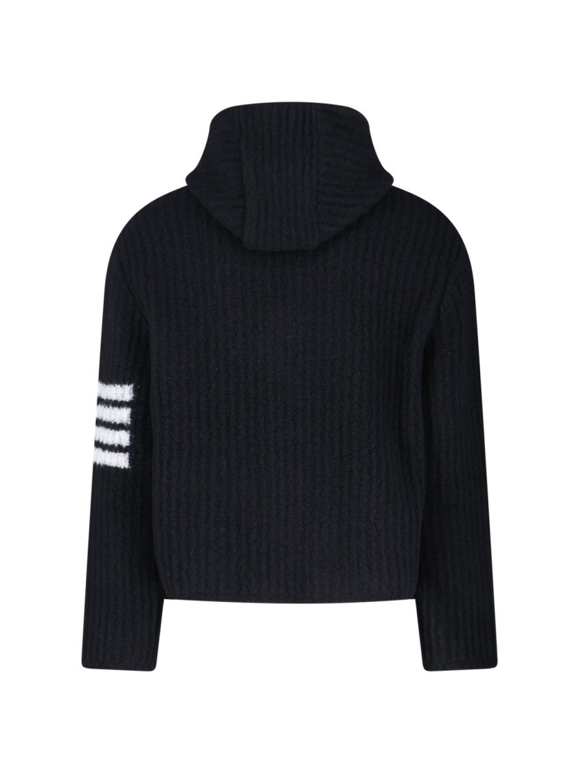 Thom Browne 4-Bar Hoodie Jacket – Black