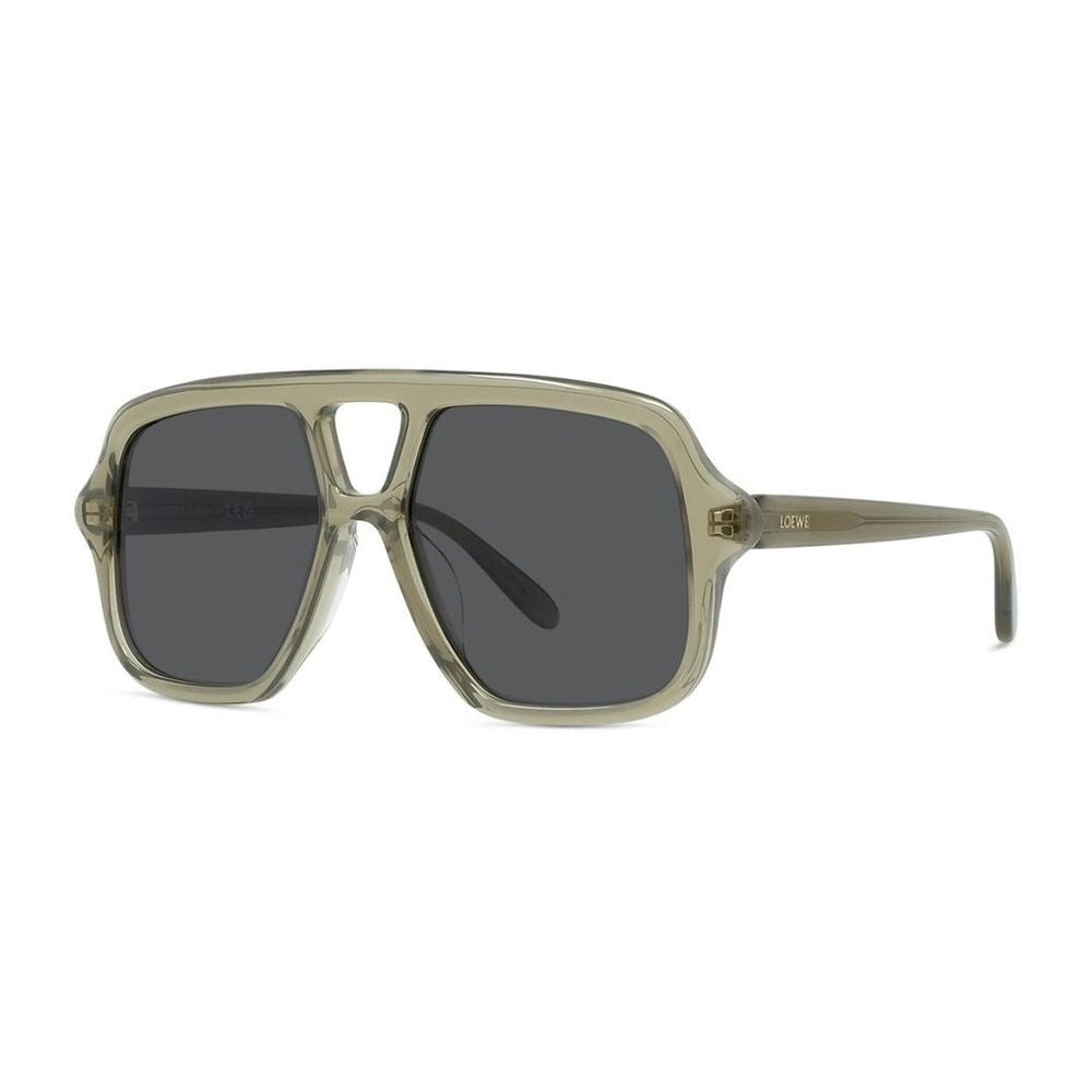 Loewe Slim Double-Bridge Pilot Sunglasses With Engraved Logo