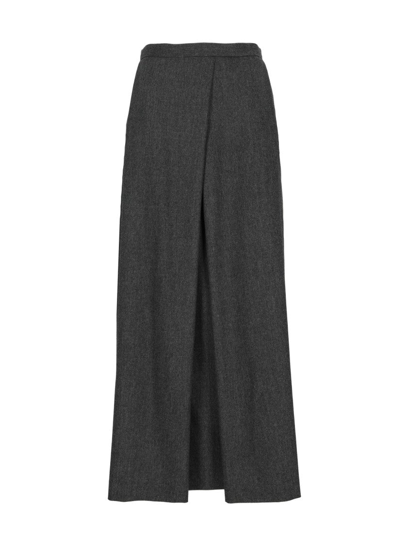 Emporio Armani Grey A-Line Pleated Midi Skirt